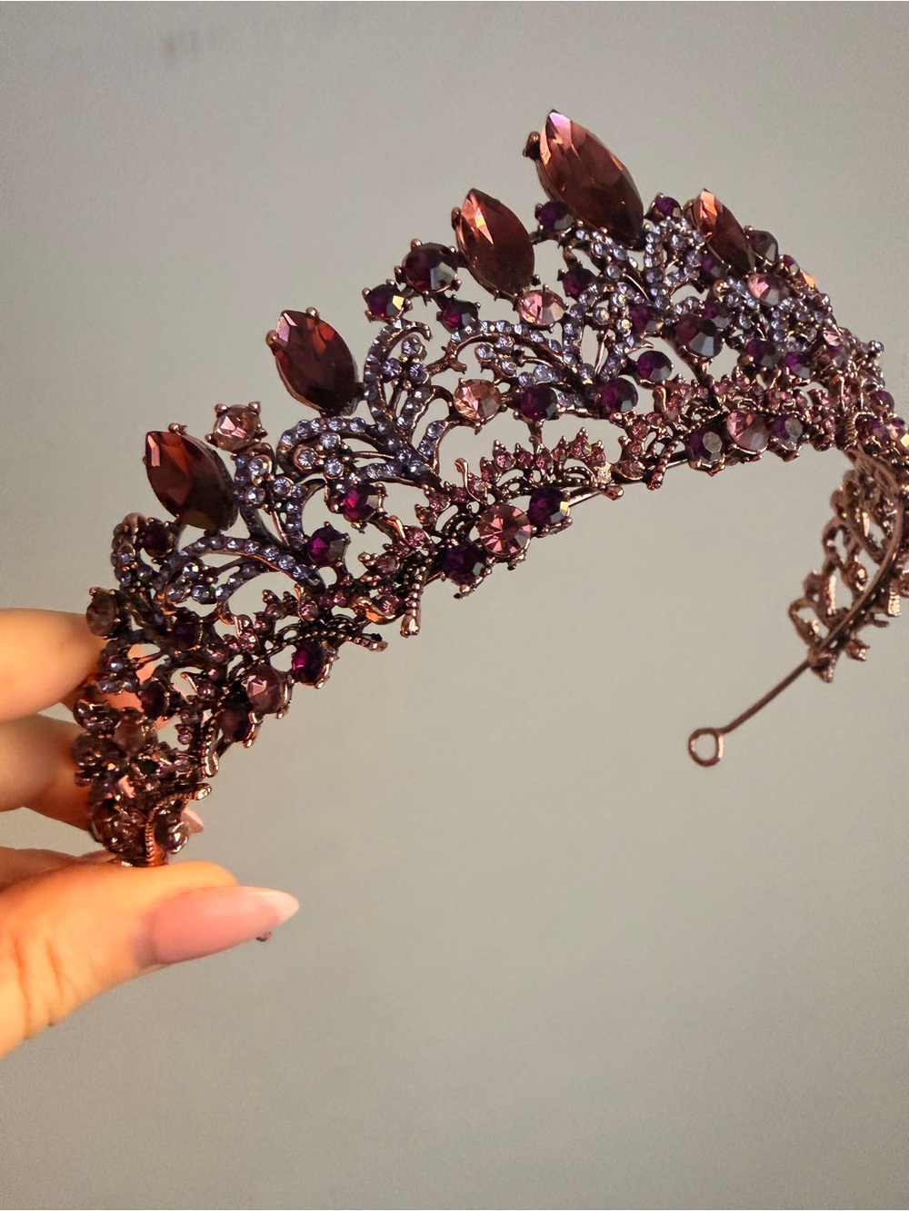 Elegant Purple Crystal Tiara Headband - Unbranded - Picture 3 of 4